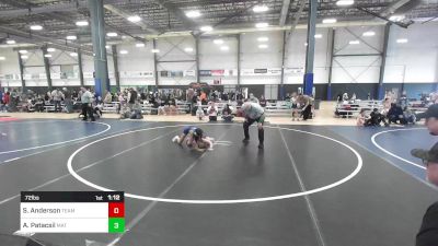 72 lbs Semifinal - Sunnie Anderson, Team Aggression vs Anaya Patacsil, Mat Demon WC