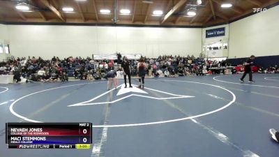 138 lbs Cons. Round 3 - Maci Stemmons, Menlo College vs Nevaeh Jones, College Of The Redwoods