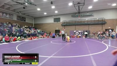 100 lbs Round 1 (6 Team) - Briggs Gardner, Saratoga Middle School vs Chance Stothart, Herders