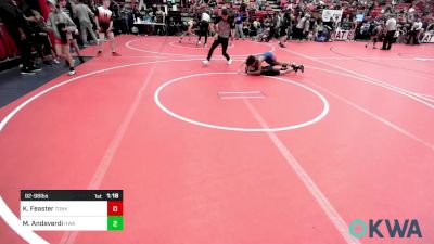 92-98 lbs Quarterfinal - Kade Feaster, Tonkawa Takedown Club vs Malaki Andaverdi, HURRICANE WRESTLING ACADEMY