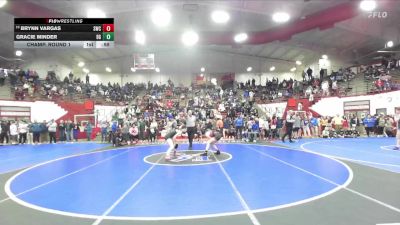 120 lbs Champ. Round 1 - Brynn Vargas, Southport Wrestling Club vs Gracie Minder, Boone Grove