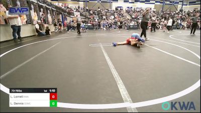 73-76 lbs Quarterfinal - Lukas Lomeli, Shelton Wrestling Academy vs Liam Dennis, D3 Wrestling Cluib