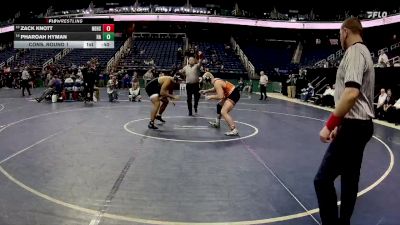 3A 215 lbs Cons. Round 1 - Zack Knott, North Davidson High School vs Pharoah Hyman, Havelock High School