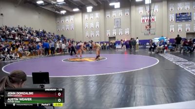 175 lbs Cons. Round 2 - John Domzalski, Knox Catholic vs Austin Weaver, Father Ryan