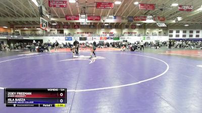 124 lbs Cons. Round 3 - Zoey Freeman, Baker University vs Isla Baeza, Missouri Valley College