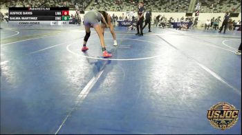 100 lbs Consolation - Justice Davis, Lady Outlaw Wrestling Academy vs Salma Martinez, El Reno Wrestling Club