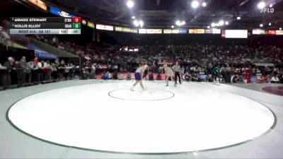3A 157 lbs 3rd Place Match - Hollis Elliot, Grangeville vs Amado Stewart, St. Maries