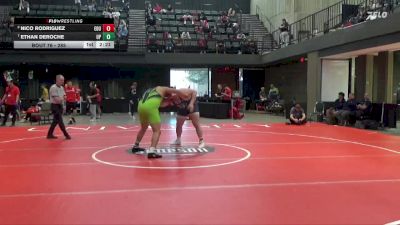 285 lbs Quarterfinal - Ethan DeRoche, Providence (Mont.) vs Nico Rodriguez, Eastern Oregon University (OR)