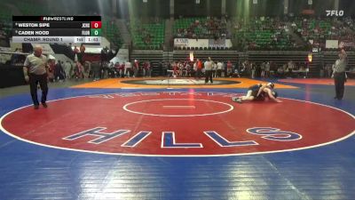 7A 120 lbs Champ. Round 1 - Caden Hood, Florence vs Weston Sipe, James Clemens HS