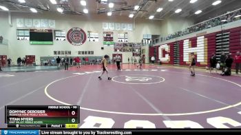 90 lbs Quarterfinal - Domynic Derosier, Mountain Home Middle School vs Titan Myers, East Valley Middle School