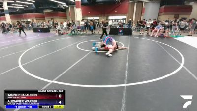 165 lbs Champ. Round 2 - Tanner Casaubon, Spartan Mat Club vs Alexavier Warner, Brazos Valley Wrestling Club