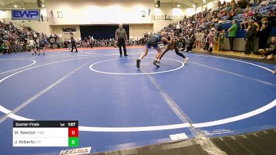 80 lbs Quarterfinal - Wyatt Newton, Team Tulsa Wrestling Club vs Jonah Roberts, Tulsa Blue T Panthers