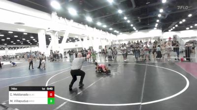 74 lbs Semifinal - Coy Maldonado, Black Cat Wrestling vs Maximus Villapudua, Wright Wrestling Academy