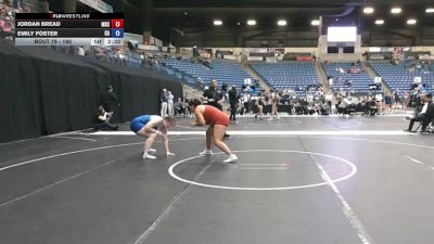 180 lbs Champ. Round 2 - Jordan Bread, Murray State vs Emily Foster, Carl Albert