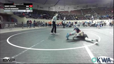 83 lbs 2nd Place - Henry Hibdon, Barnsdall Youth Wrestling vs Callan Robinson, Pawnee Wrestling Club
