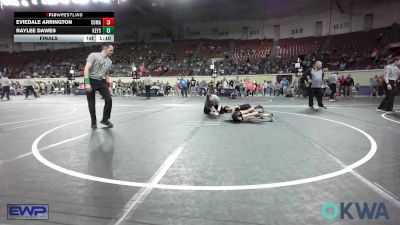 54 lbs Final - EvieDale Arrington, Comanche Takedown Club vs Raylee Dawes, Keystone Kids Wrestling Club
