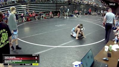 105 lbs Round 4 (6 Team) - Raidon Gonzalez, Indiana Blue vs Tate Riopel, South Dakota Lightning