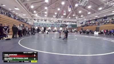 150 lbs Champ. Round 2 - Yael Sanchez, Brawley vs Eduardo De Posada Campos, Green Valley