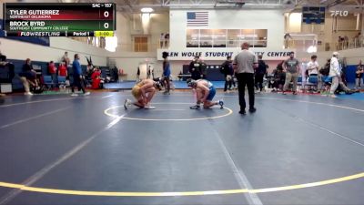 157 lbs Cons. Round 5 - Tyler Gutierrez, Northeast Oklahoma vs Brock Byrd, Southeast Community College