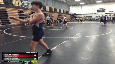 121 lbs Cons. Round 2 - Deklan Ponder, South Middle School vs Keaton Novak, East Valley Middle School