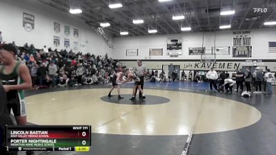 115 lbs 1st Place Match - Lincoln Bastian, East Valley Middle School vs Porter Nightingale, Mountain Home Middle School