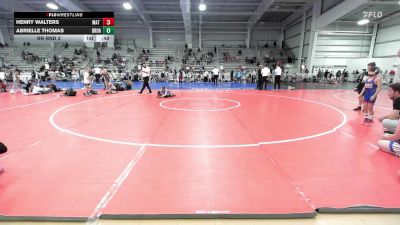 56 lbs Rr Rnd 3 - Henry Walters, Mat Warriors Red vs Abrielle Thomas, Broad Axe White