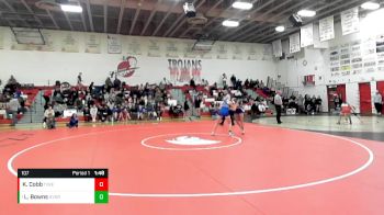 107 lbs Semifinal - Lorien Bowns, Nyssa vs Kyra Cobb, Timberline