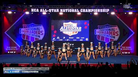 All 4 Cheer - Commanders [2026 L3 Senior - D2 - Medium Day 2] 2026 NCA All-Star National Championship