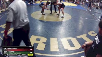 133 lbs Cons. Round 1 - Sean Griffin, Central Catholic Wrestling Clu vs Saul Coranado, Smash Mouth