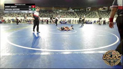 81 lbs 3rd Place - Avery Ashley, Hinton Takedown Club vs Arihana Gifford, Tahlequah Wrestling Club