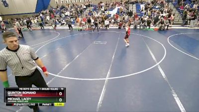 79 lbs Cons. Round 4 - Michael Lacey, Jayhawk Wrestling vs Quinton Romano, Team Prestige