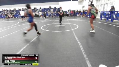 120 lbs Round 3 - Sage Patel, Bear Wrestling Academy vs AlexAndrea Corona, Outlaws WC