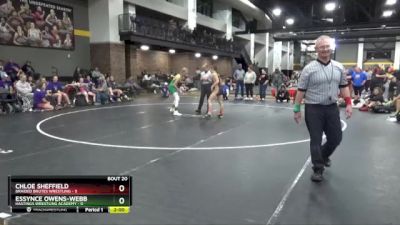 106 lbs Round 3 (16 Team) - Essynce Owens-Webb, Hastings Wrestling Academy vs Chloe Sheffield, Braided Brutes Wrestling