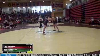 184 lbs Cons. Semi - Cael Mclaren, Cornell College vs Joseph Pasquesi, Cornell College