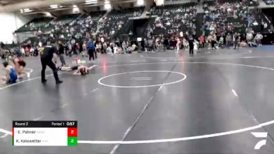 90 lbs Round 2 - Emmett Palmer, Broken Bow Wrestling Club vs Kaleb Keiswetter, Norton Wrestling Club