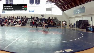 157 lbs Quarterfinal - Ryan Yocum, St. Vincent College vs Jacob Potts, Thiel College