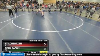 120 lbs Cons. Round 2 - Ty Lorentzen, IA vs Beau Bacon, TX