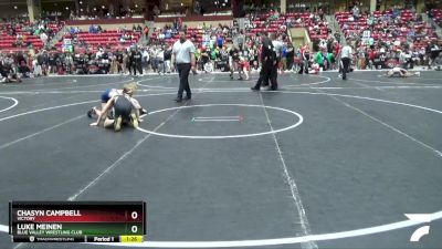 100 lbs Cons. Round 2 - Chasyn Campbell, Victory vs Luke Meinen, Blue Valley Wrestling Club