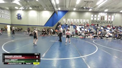 64 lbs Cons. Round 5 - Bridger Spencer, Sanderson Wrestling Academy vs Zach Abbott, Sanderson Wrestling Academy