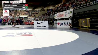 Bantam - 45 lbs Cons. Round 2 - Michael Ledezma, Turlock Wrestling Club vs Antonio Mejia, Central Coast Most Wanted Wrestling Club