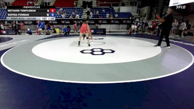 140 lbs Cons. Sub-rd Of 16 - BethAnn Templeman, IA vs Sophia Forman, NE