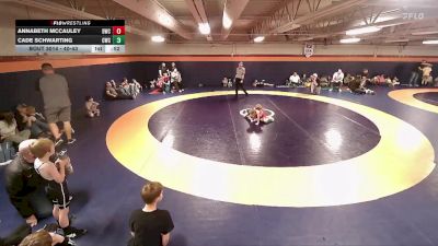 40-43 lbs Round 2 - Cade Schwarting, Champions Wrestling Club vs AnnaBeth McCauley, Delta Wrestling Club