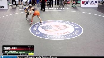 106 lbs Round 1 - Addison Jones, California vs Maya Trujillo, Castro Valley HIgh School Wrestling