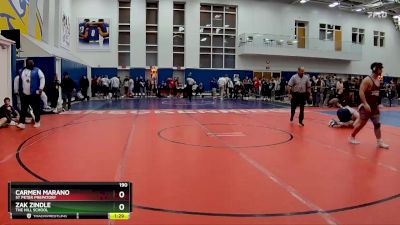 190 lbs Cons. Round 3 - Zak Zindle, The Hill School vs Carmen Marano, St Peter Prepatory