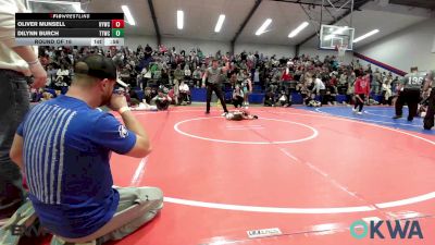 43 lbs Round Of 16 - Oliver Munsell, Hilldale Youth Wrestling Club vs Dilynn Burch, Team Tulsa Wrestling Club