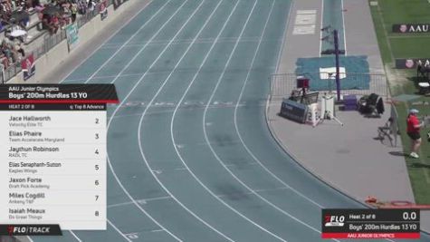 2026 AAU Junior Olympic Games - Youth Boys' 200m Hurdles, Prelims 2 - Age 13