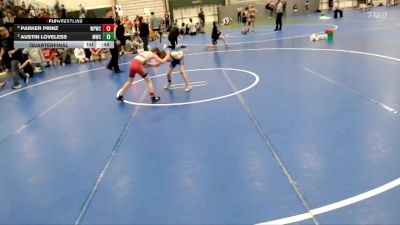 67 lbs Quarterfinal - Austin Loveless, Mustang Wrestling Club vs Parker Prinz, West Point Wrestling Club