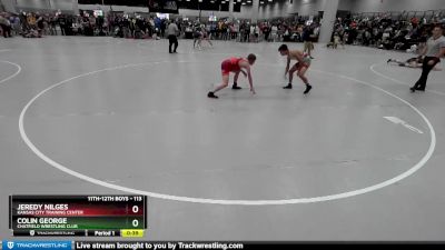 113 lbs Cons. Round 3 - Jeredy Nilges, Kansas City Training Center vs Colin George, Chatfield Wrestling Club