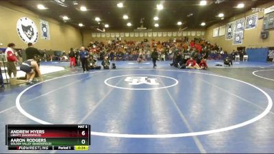 138 lbs Cons. Round 6 - Aaron Rodgers, Golden Valley (Bakersfield) vs Andrew Myers, Liberty (Bakersfield)