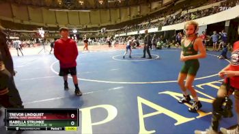 72 lbs Cons. Round 3 - Isabella Strumke, Williamsburg Wrestling Club vs Trevor Lindquist, Crystal Coast Grapplers